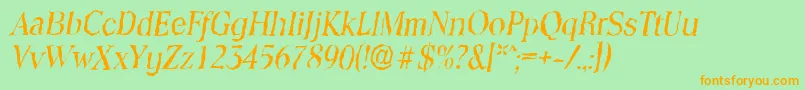 ToledorandomItalic Font – Orange Fonts on Green Background