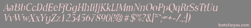 Шрифт ToledorandomItalic – розовые шрифты на сером фоне