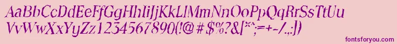 ToledorandomItalic-Schriftart – Violette Schriften auf rosa Hintergrund