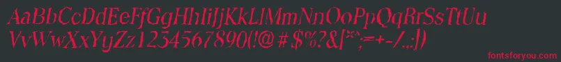 ToledorandomItalic-Schriftart – Rote Schriften auf schwarzem Hintergrund