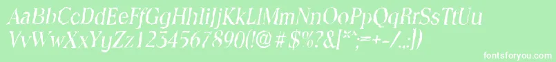 ToledorandomItalic Font – White Fonts on Green Background