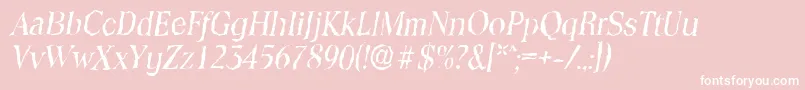 fuente ToledorandomItalic – Fuentes Blancas Sobre Fondo Rosa