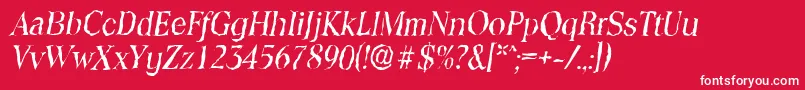 ToledorandomItalic Font – White Fonts on Red Background