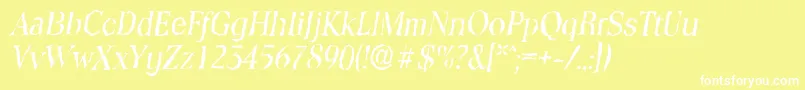 ToledorandomItalic Font – White Fonts on Yellow Background