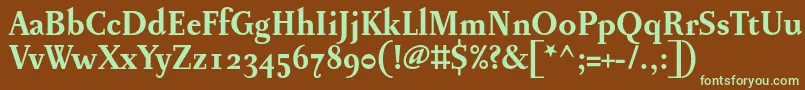 Fonte PentagrammeosfBold – fontes verdes em um fundo marrom