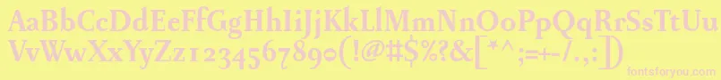 PentagrammeosfBold Font – Pink Fonts on Yellow Background