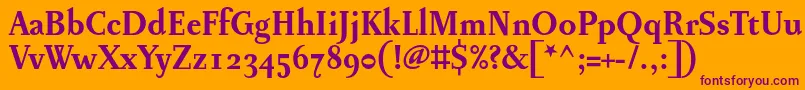 PentagrammeosfBold Font – Purple Fonts on Orange Background