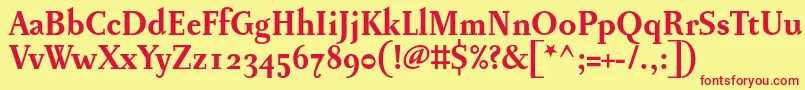 PentagrammeosfBold Font – Red Fonts on Yellow Background