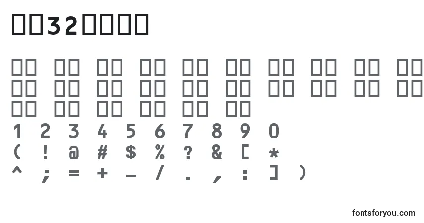 A fonte Ft32Bold – alfabeto, números, caracteres especiais