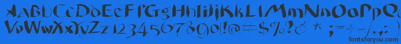 Wildquill Font – Black Fonts on Blue Background