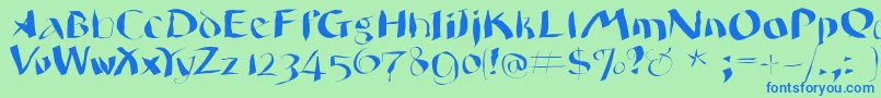 Wildquill Font – Blue Fonts on Green Background