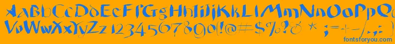 Wildquill Font – Blue Fonts on Orange Background