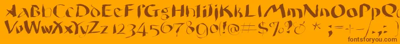 Wildquill Font – Brown Fonts on Orange Background