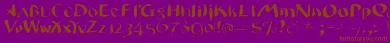 Wildquill-Schriftart – Braune Schriften auf violettem Hintergrund