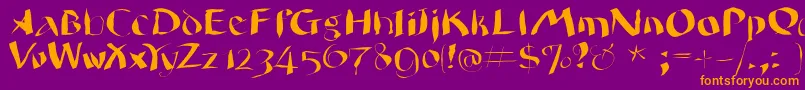 Wildquill Font – Orange Fonts on Purple Background