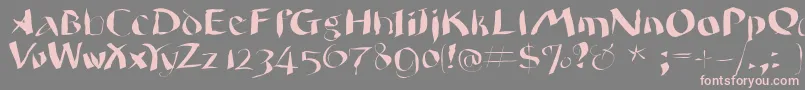 フォントWildquill – 灰色の背景にピンクのフォント