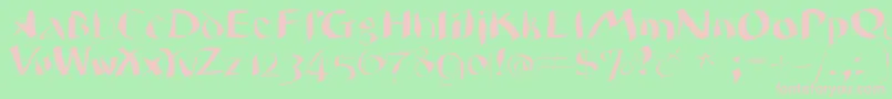 フォントWildquill – 緑の背景にピンクのフォント