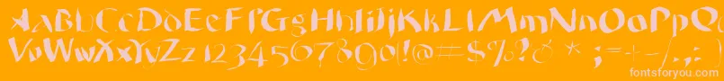 フォントWildquill – オレンジの背景にピンクのフォント