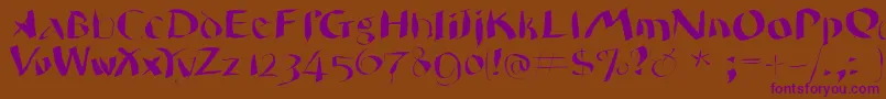 Wildquill-Schriftart – Violette Schriften auf braunem Hintergrund