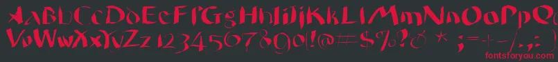 Wildquill Font – Red Fonts on Black Background