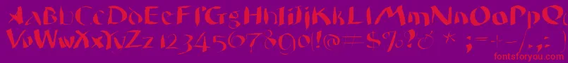 Wildquill-Schriftart – Rote Schriften auf violettem Hintergrund