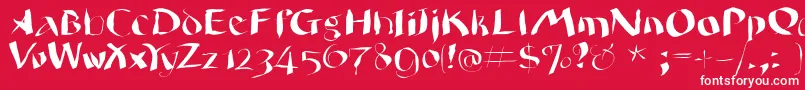 フォントWildquill – 赤い背景に白い文字