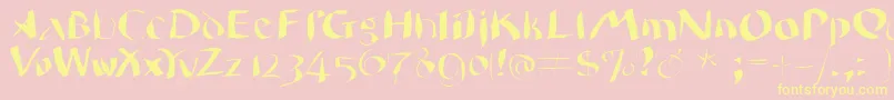 Wildquill-Schriftart – Gelbe Schriften auf rosa Hintergrund