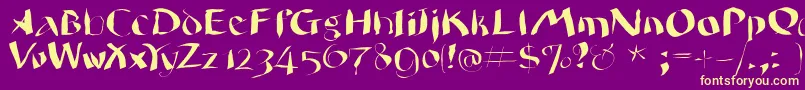 Wildquill Font – Yellow Fonts on Purple Background