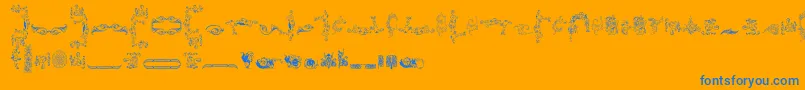 Ornamentamonumenta Font – Blue Fonts on Orange Background