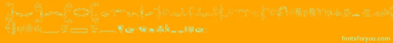 Ornamentamonumenta Font – Green Fonts on Orange Background