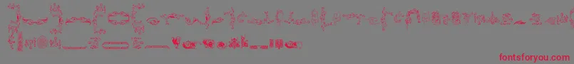 フォントOrnamentamonumenta – 赤い文字の灰色の背景