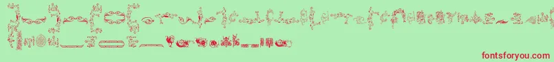 Ornamentamonumenta Font – Red Fonts on Green Background