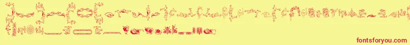 Ornamentamonumenta Font – Red Fonts on Yellow Background
