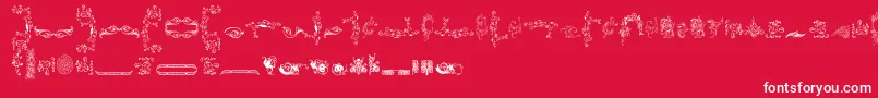 フォントOrnamentamonumenta – 赤い背景に白い文字