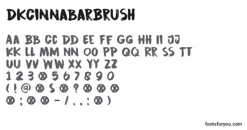Czcionka DkCinnabarBrush – alfabet, cyfry, specjalne znaki