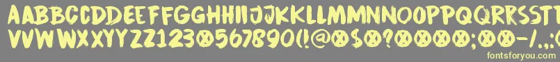 DkCinnabarBrush Font – Yellow Fonts on Gray Background