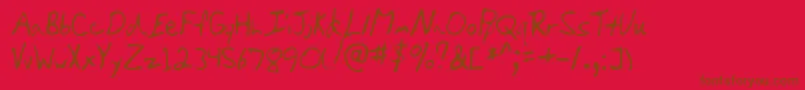 Lehn066-Schriftart – Braune Schriften auf rotem Hintergrund