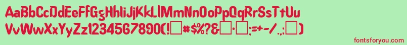 OregonRegular Font – Red Fonts on Green Background