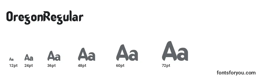 OregonRegular Font Sizes