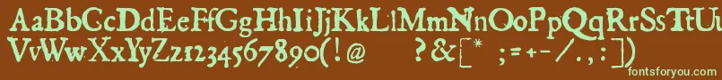 Georgregular Font – Green Fonts on Brown Background