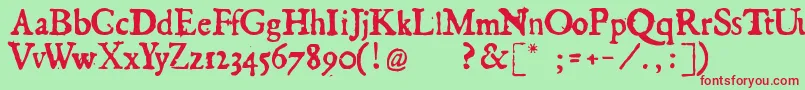 Georgregular Font – Red Fonts on Green Background