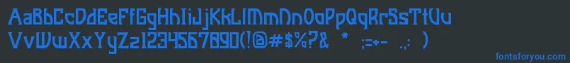 JiManhattan Font – Blue Fonts on Black Background
