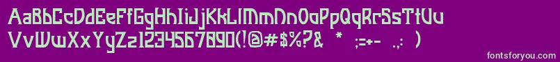 JiManhattan Font – Green Fonts on Purple Background