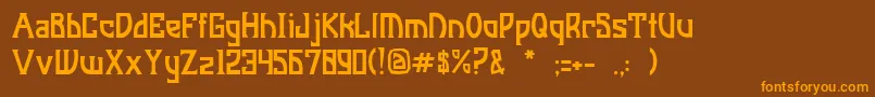 JiManhattan Font – Orange Fonts on Brown Background