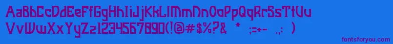 JiManhattan Font – Purple Fonts on Blue Background