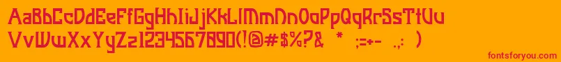 JiManhattan Font – Red Fonts on Orange Background