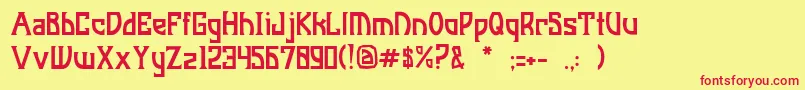 JiManhattan Font – Red Fonts on Yellow Background