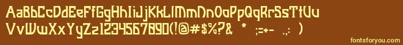 JiManhattan-fontti – keltaiset fontit ruskealla taustalla