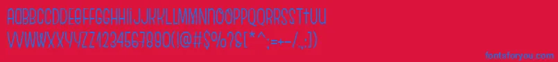 EscalopeSoft-Schriftart – Blaue Schriften auf rotem Hintergrund