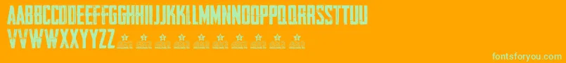 AwakenningPersonalUse Font – Green Fonts on Orange Background